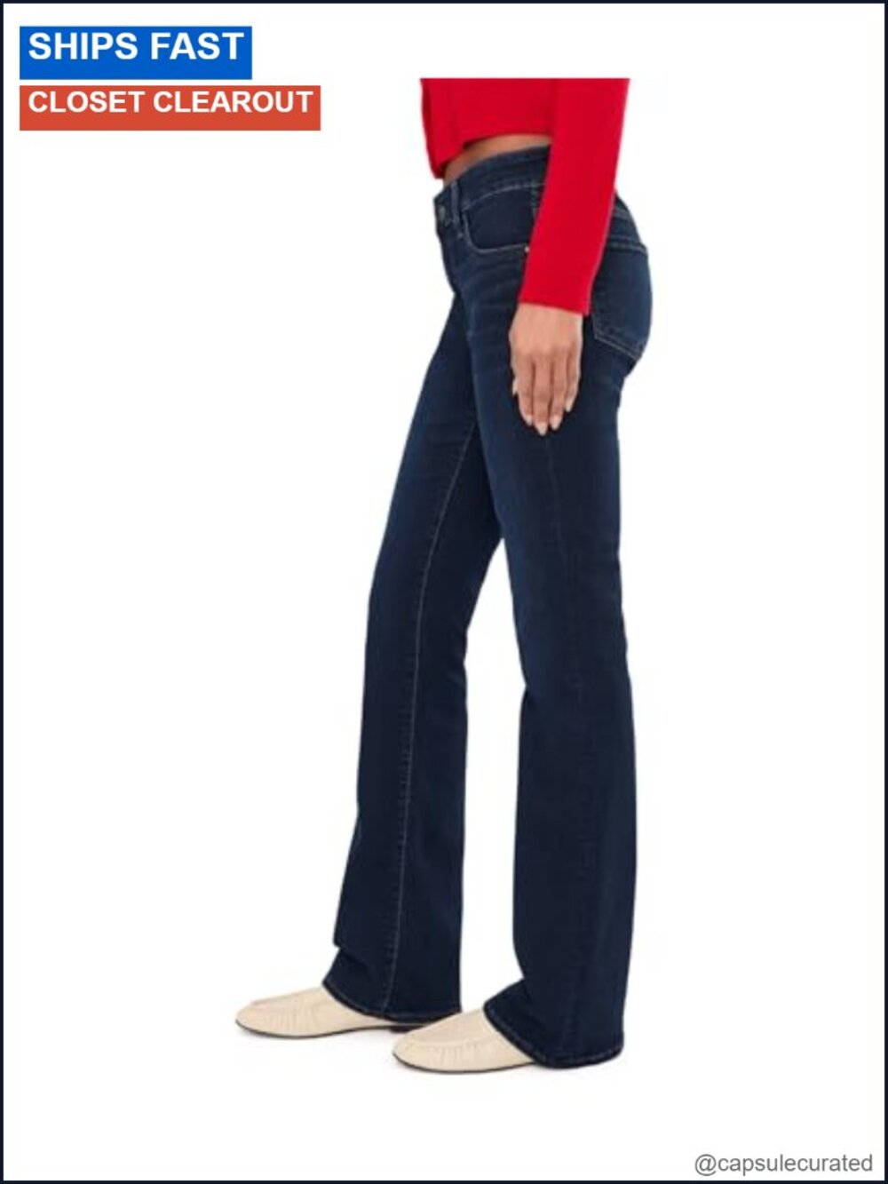 High Rise Bootcut Jeans Stretch Denim Five Pocket Casual - Picture 2 of 6